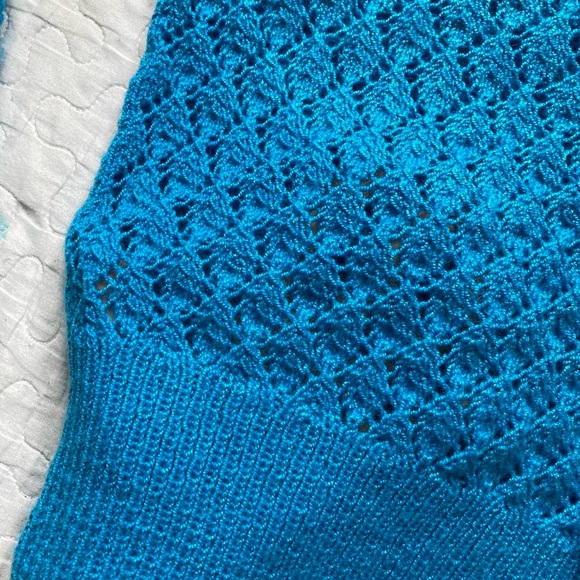 Vintage 70s Crochet Balloon Sleeve Sweater 🦋 - Picture 6 of 7